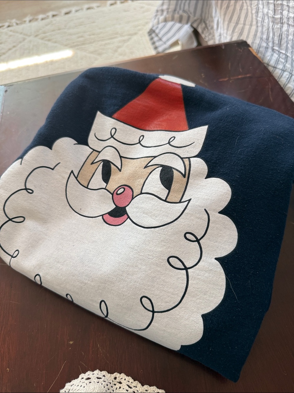 Shop Beautiful Days Cute Santa Face Graphic Sweat Shirt